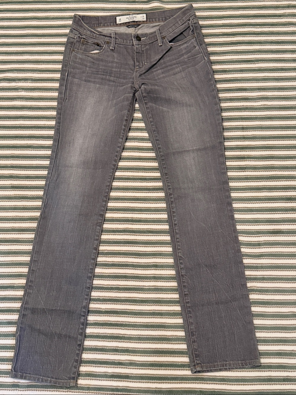 Abercrombie & Fitch Women’s perfect stretch gray washed jeans size 25/33